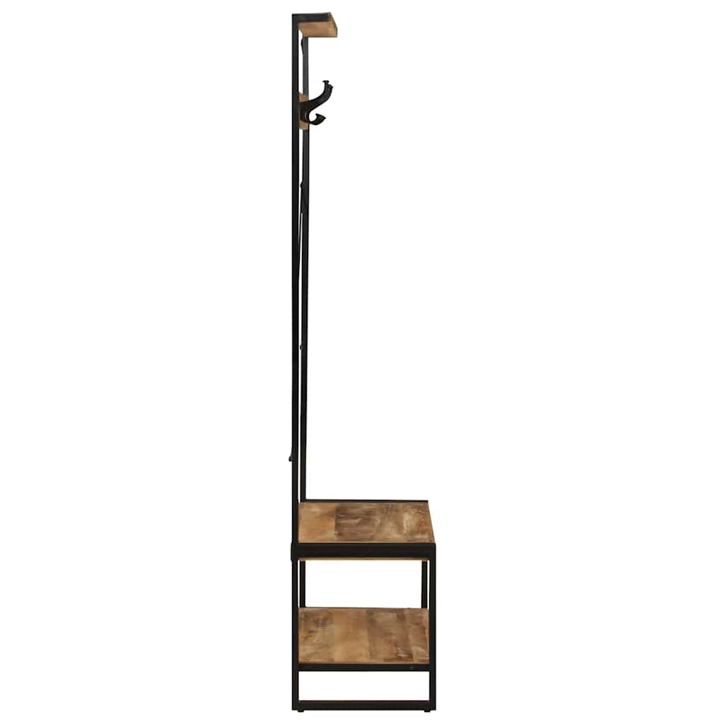 Porte-vêtements 80x40x190 cm bois de manguier massif brut