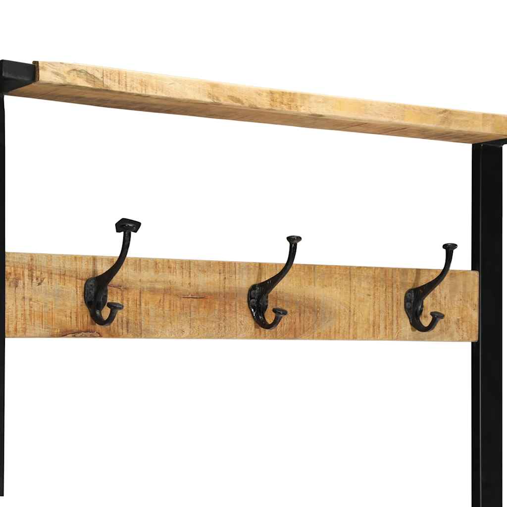 Porte-vêtements 80x40x190 cm bois de manguier massif brut
