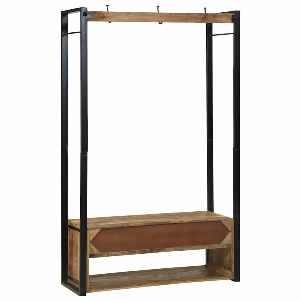 Portant à Vêtements avec tiroir Marron Bois de manguier massif