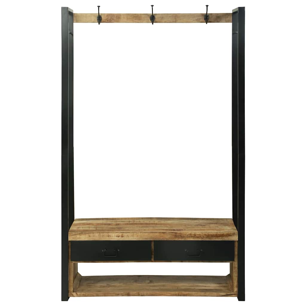 Portant à Vêtements avec tiroir Marron Bois de manguier massif
