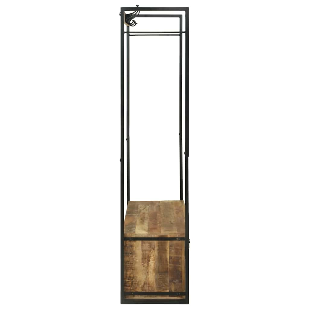 Portant à Vêtements avec tiroir Marron Bois de manguier massif