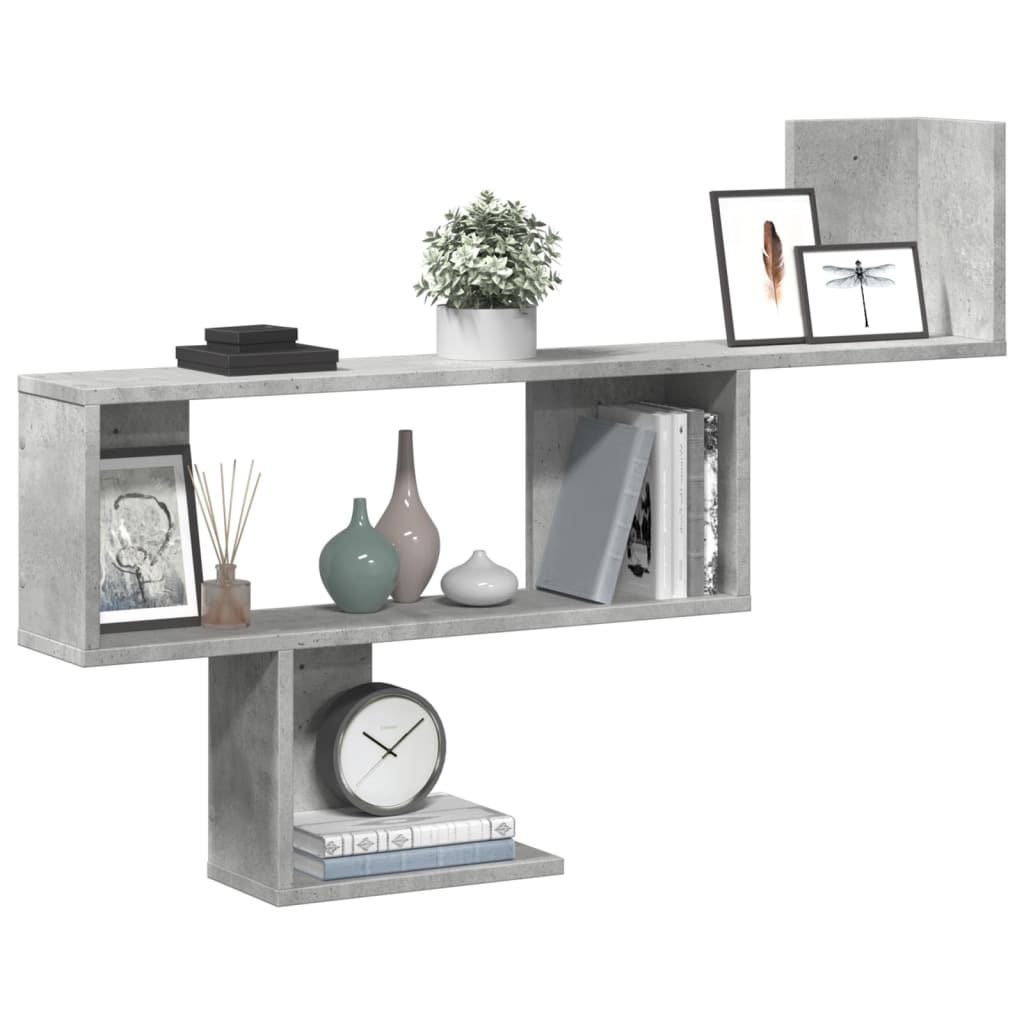 Étagère murale gris béton 100x15x70 cm bois d'ingénierie