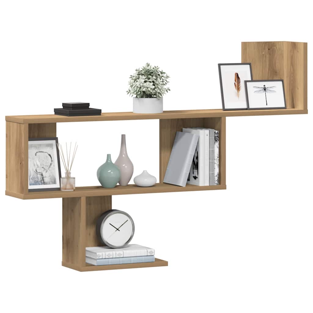 Étagère murale chêne artisanal 100x15x70 cm bois d'ingénierie
