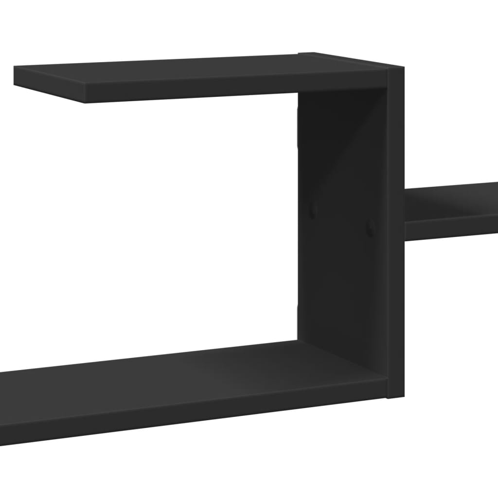 Étagère murale noir 104x15x49 cm bois d'ingénierie