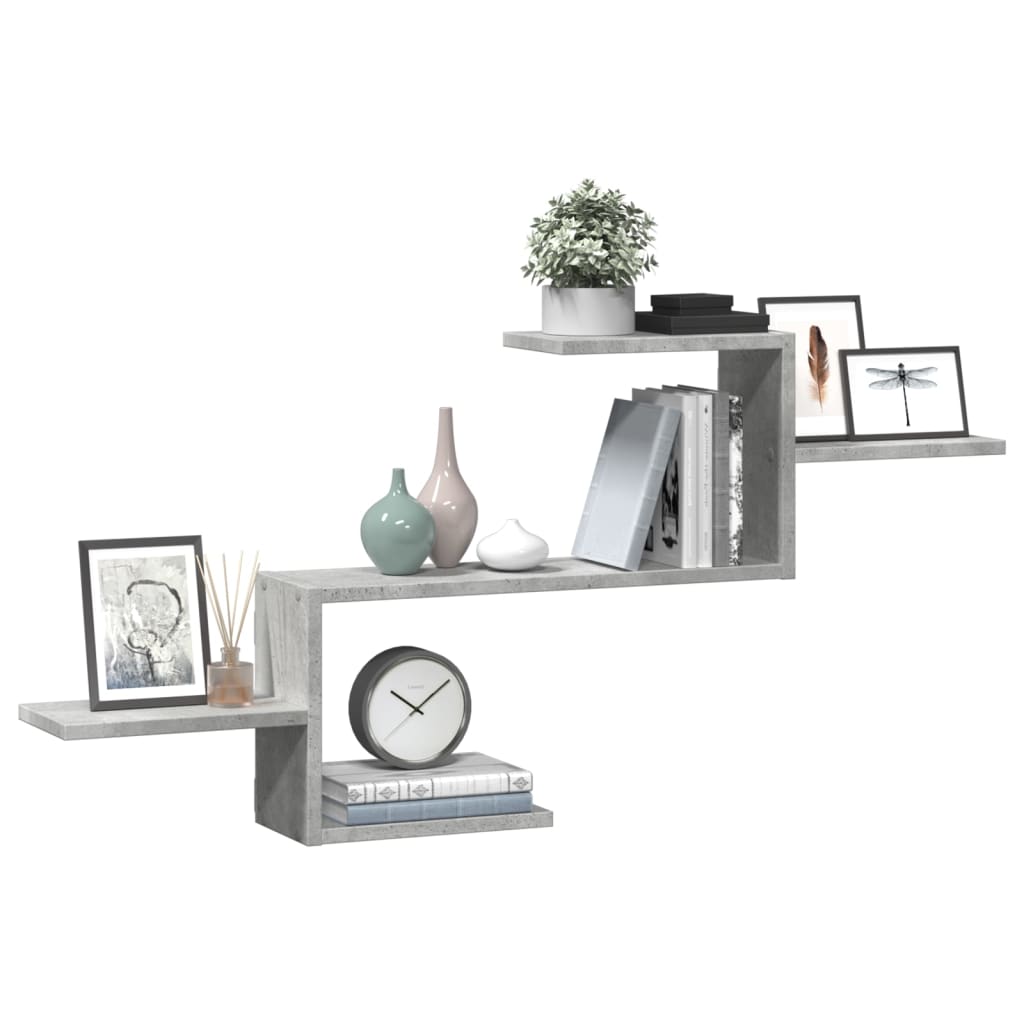Étagère murale gris béton 104x15x49 cm bois d'ingénierie