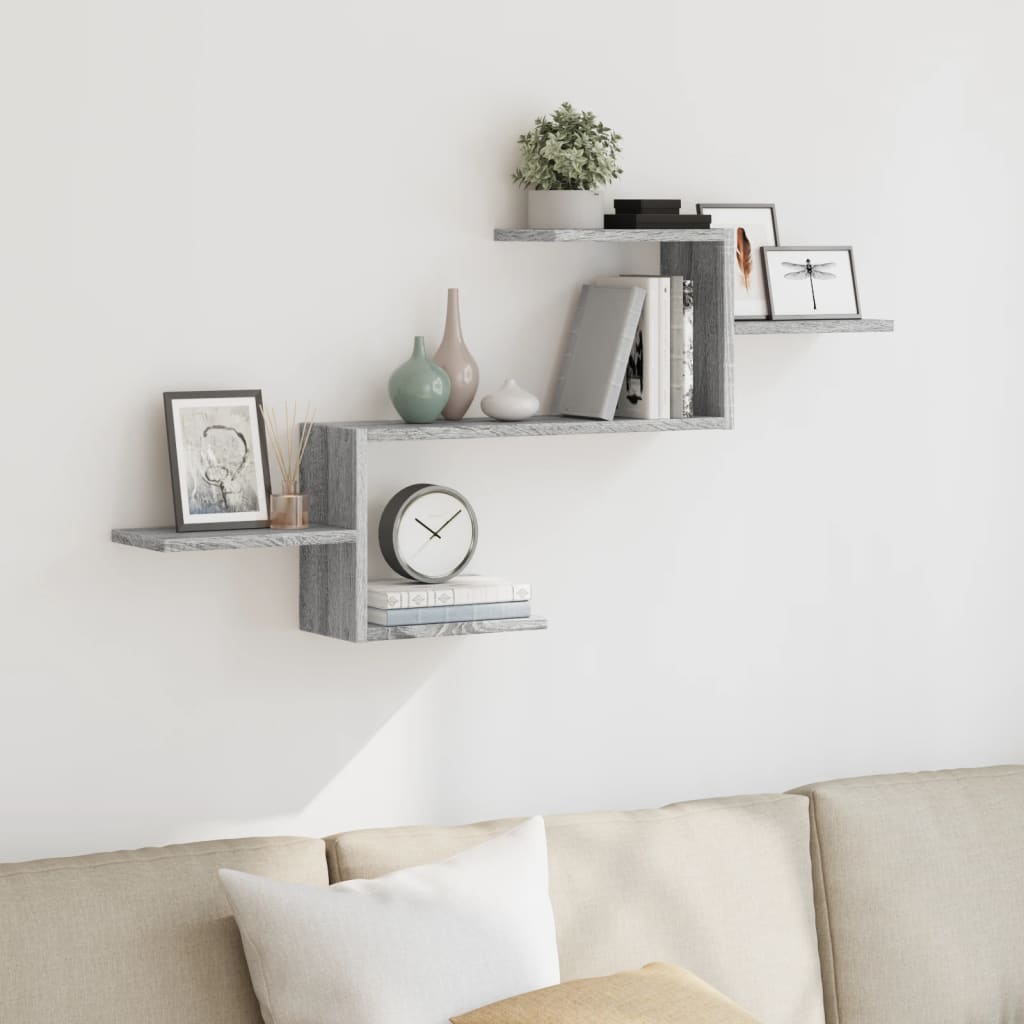 Étagère murale sonoma gris 104x15x49 cm bois ingénierie