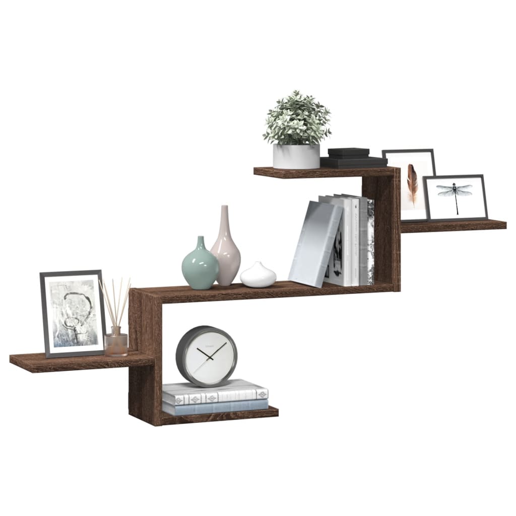 Étagère murale chêne marron 104x15x49 cm bois d'ingénierie