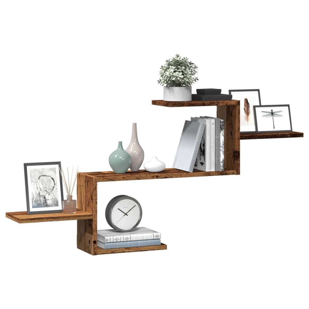 Étagère murale vieux bois 104x15x49 cm bois d'ingénierie