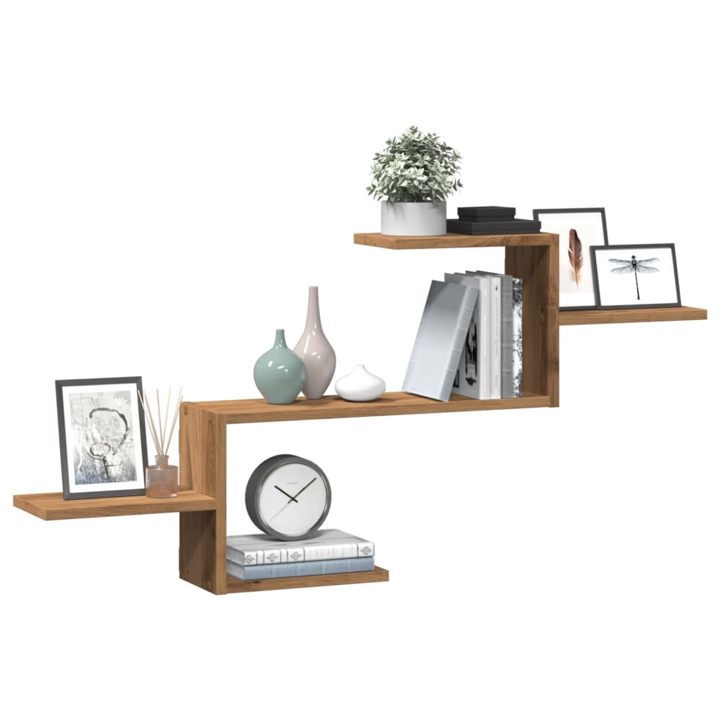 Étagère murale chêne artisanal 104x15x49 cm bois d'ingénierie