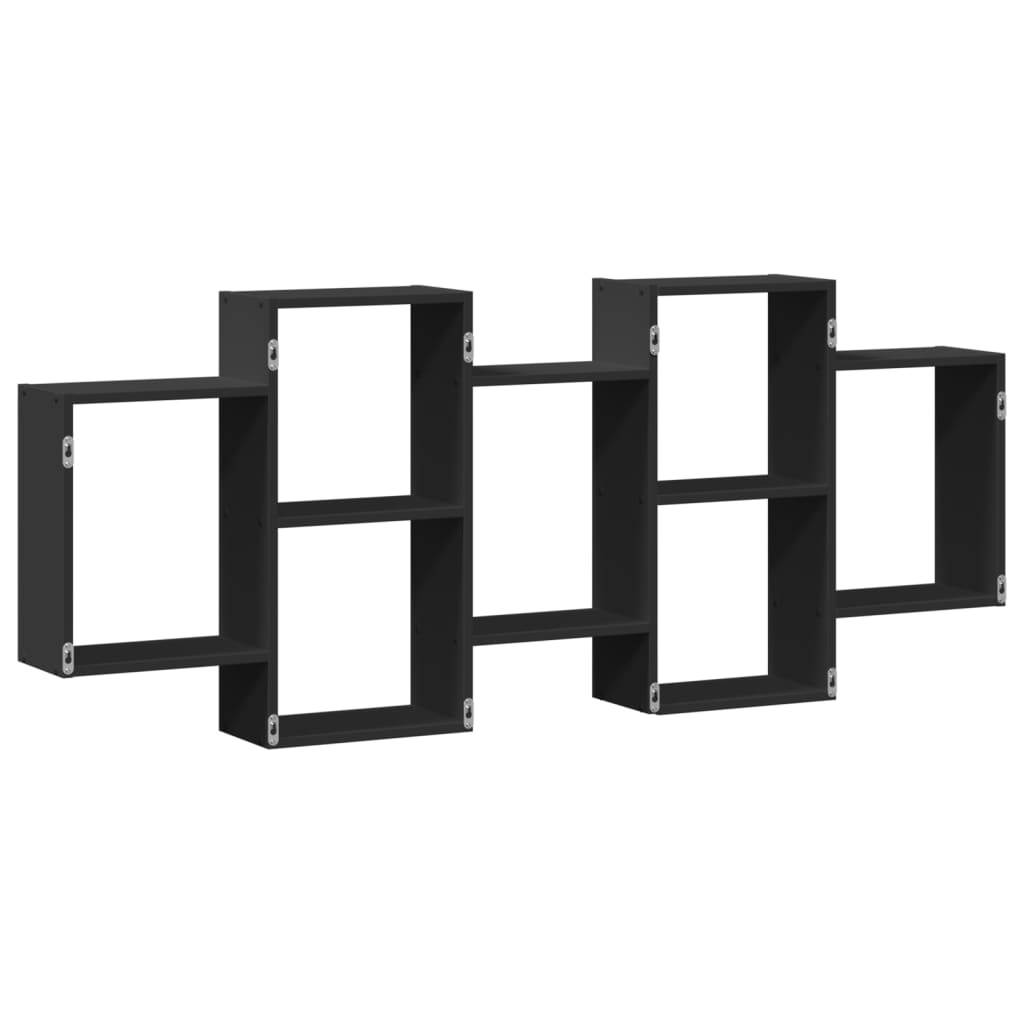 Étagère murale noir 159x18x65 cm bois d'ingénierie
