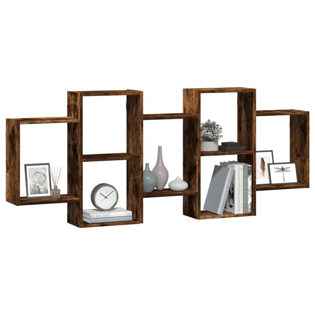 Étagère murale chêne fumé 159x18x65 cm bois d'ingénierie