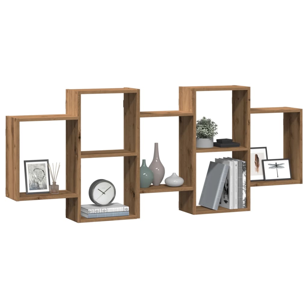 Étagère murale chêne artisanal 159x18x65 cm bois d'ingénierie