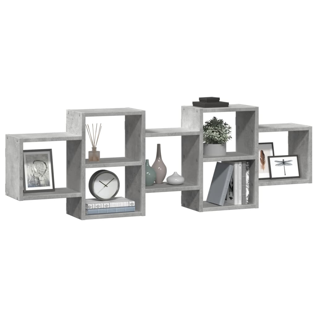Étagère murale gris béton 129x18x42 cm bois d'ingénierie