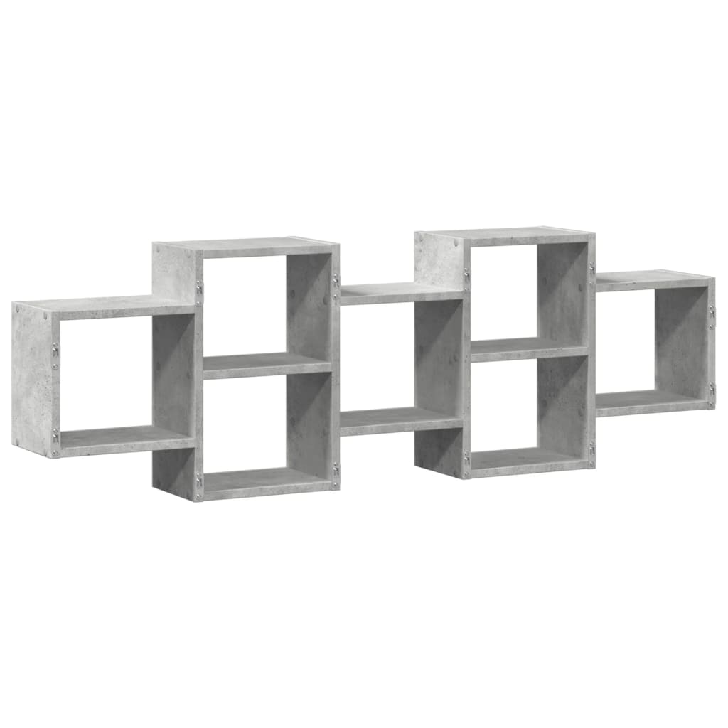 Étagère murale gris béton 129x18x42 cm bois d'ingénierie