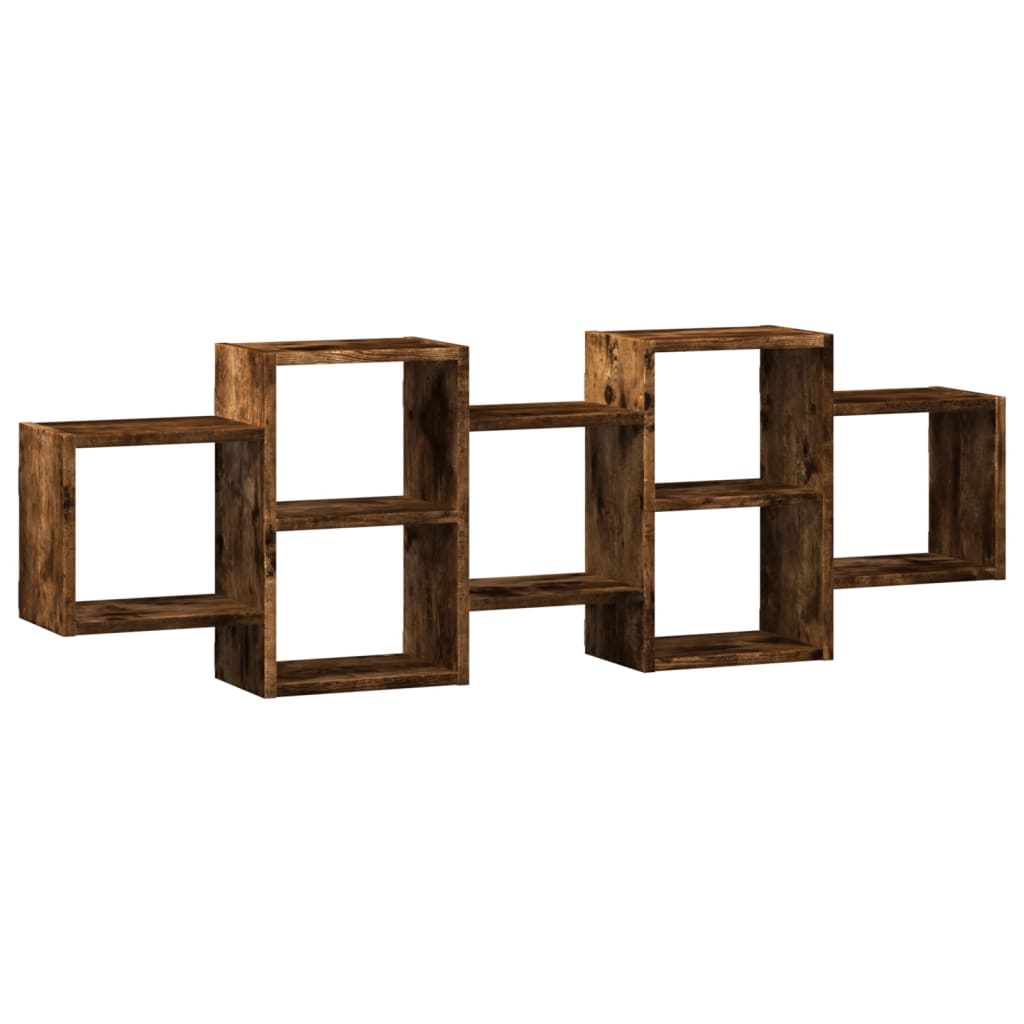 Étagère murale chêne fumé 129x18x42 cm bois d'ingénierie