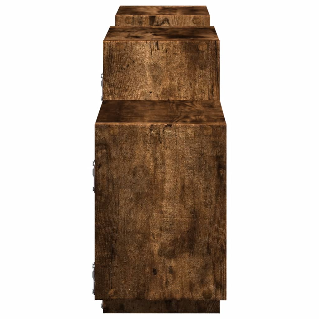 Étagère murale chêne fumé 129x18x42 cm bois d'ingénierie