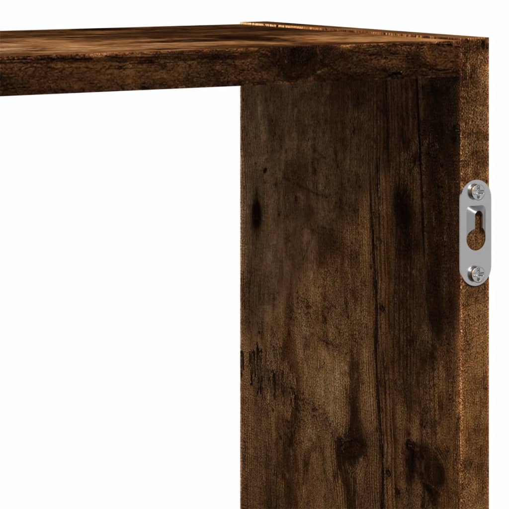 Étagère murale chêne fumé 129x18x42 cm bois d'ingénierie