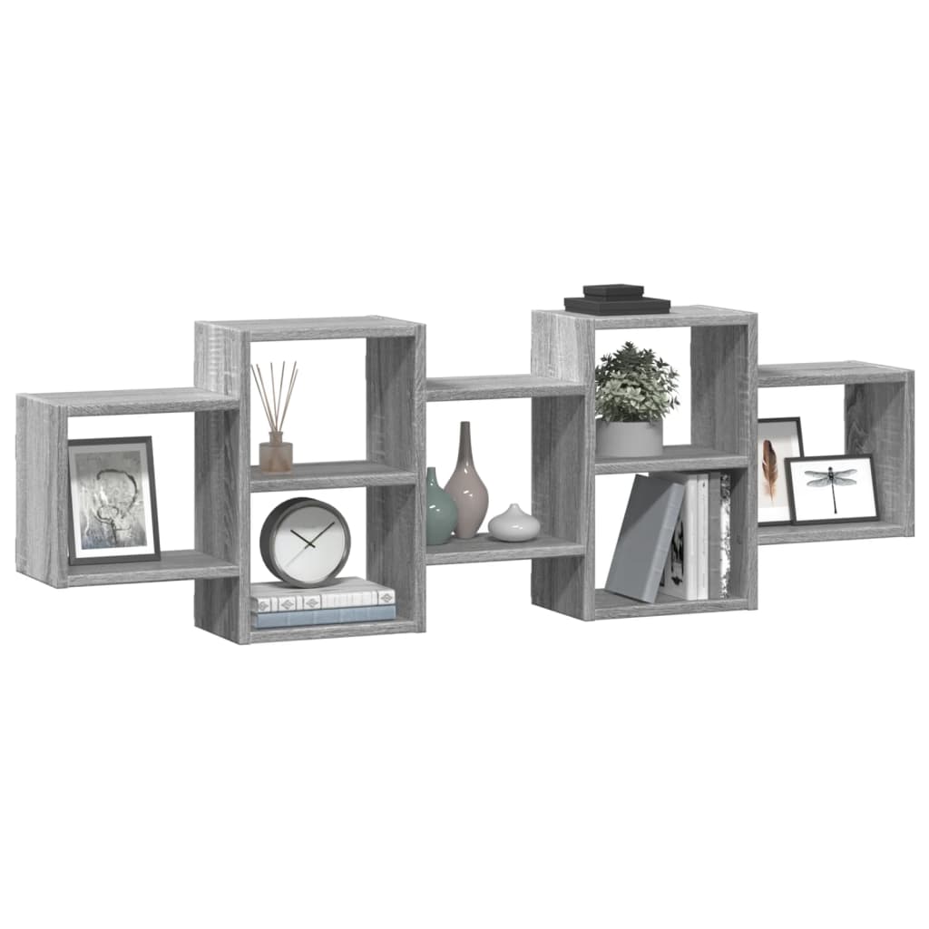 Étagère murale sonoma gris 129x18x42 cm bois ingénierie