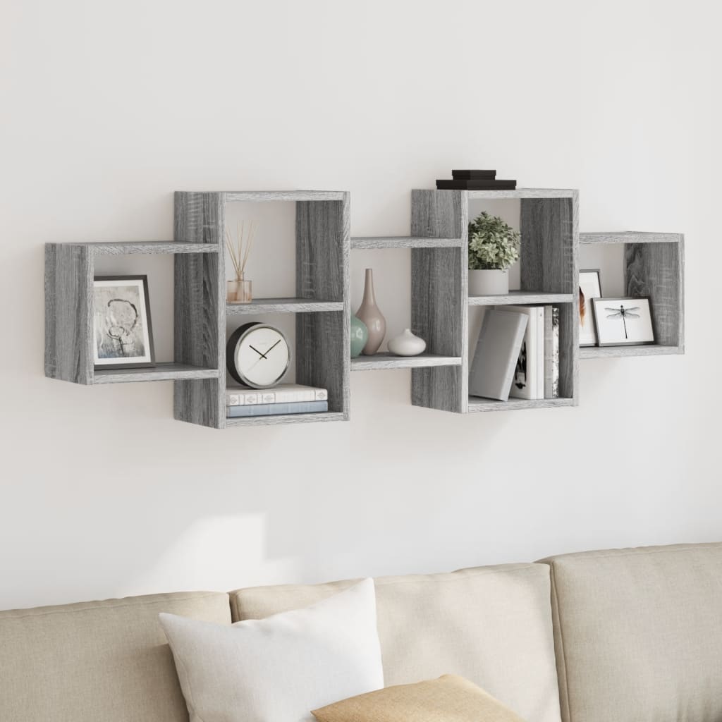 Étagère murale sonoma gris 129x18x42 cm bois ingénierie