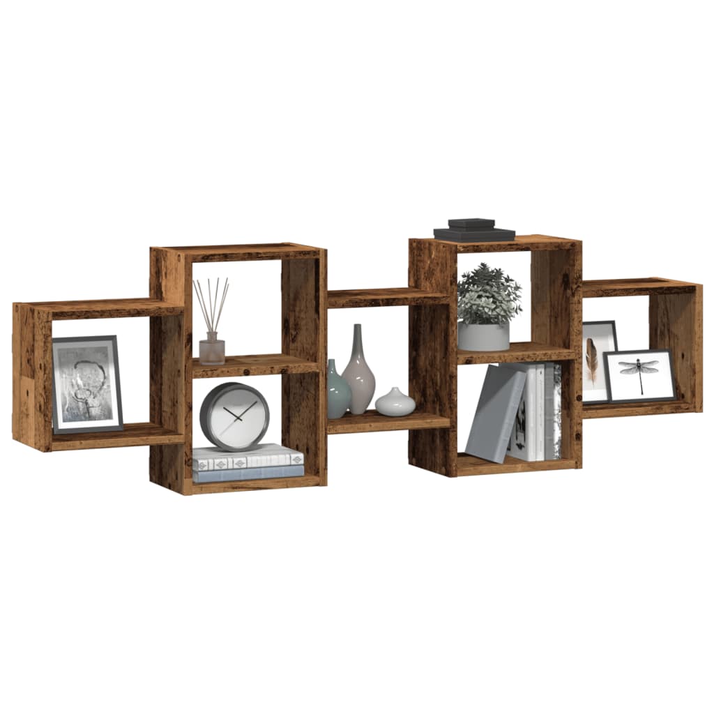 Étagère murale vieux bois 129x18x42 cm bois d'ingénierie