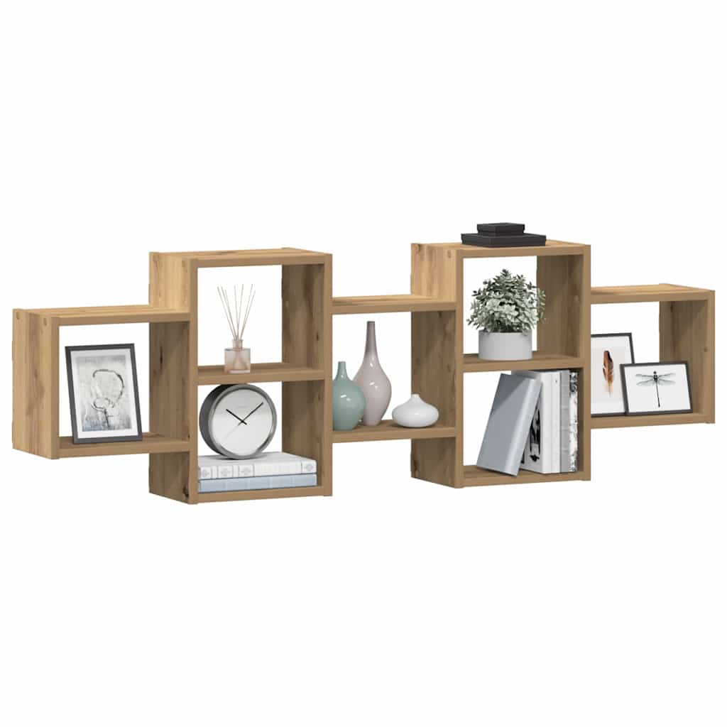 Étagère murale chêne artisanal 129x18x42 cm bois d'ingénierie