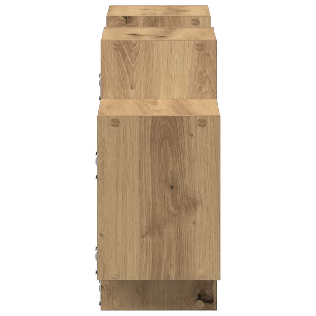 Étagère murale chêne artisanal 129x18x42 cm bois d'ingénierie