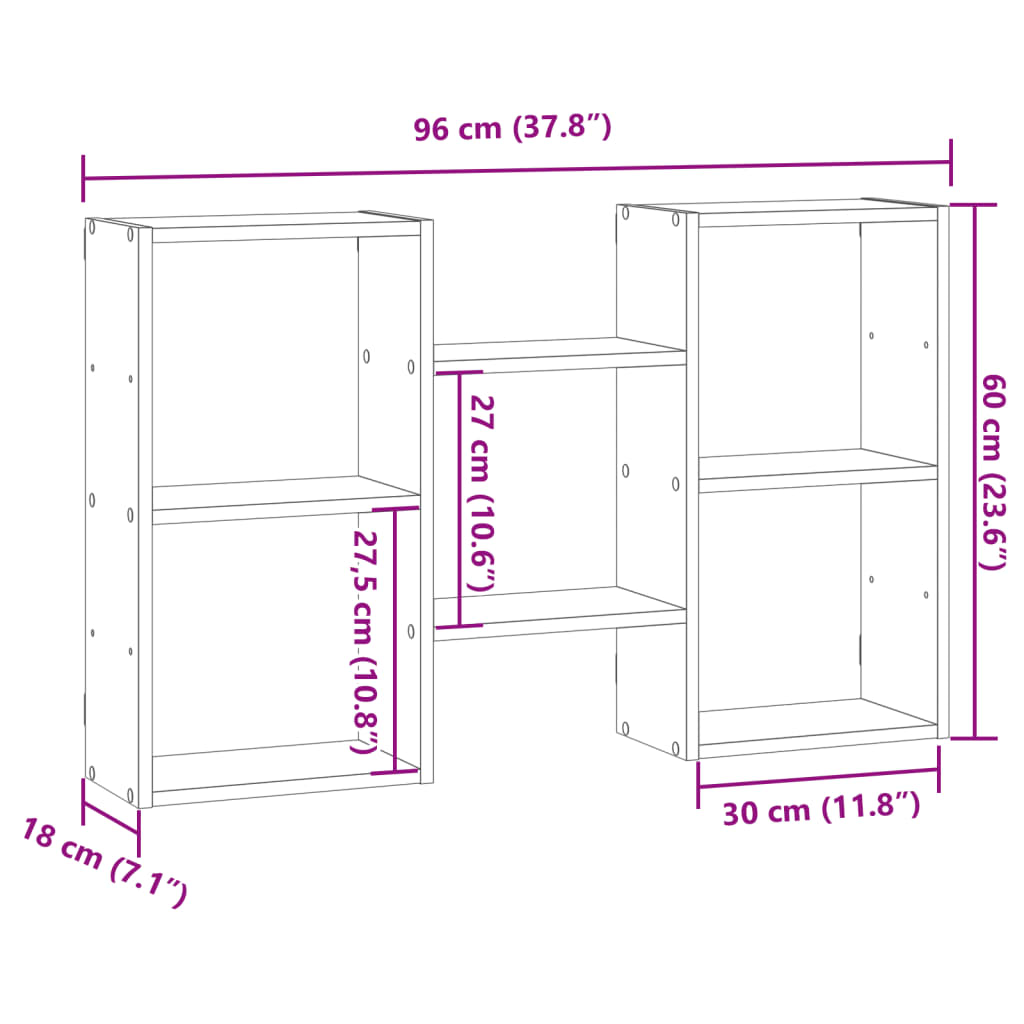 Étagère murale chêne marron 96x18x60 cm bois d'ingénierie