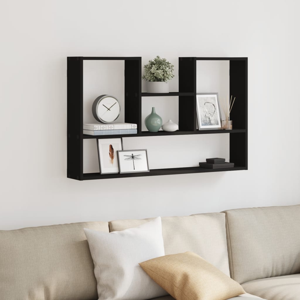 Étagère murale noir 99x15x60 cm bois d'ingénierie