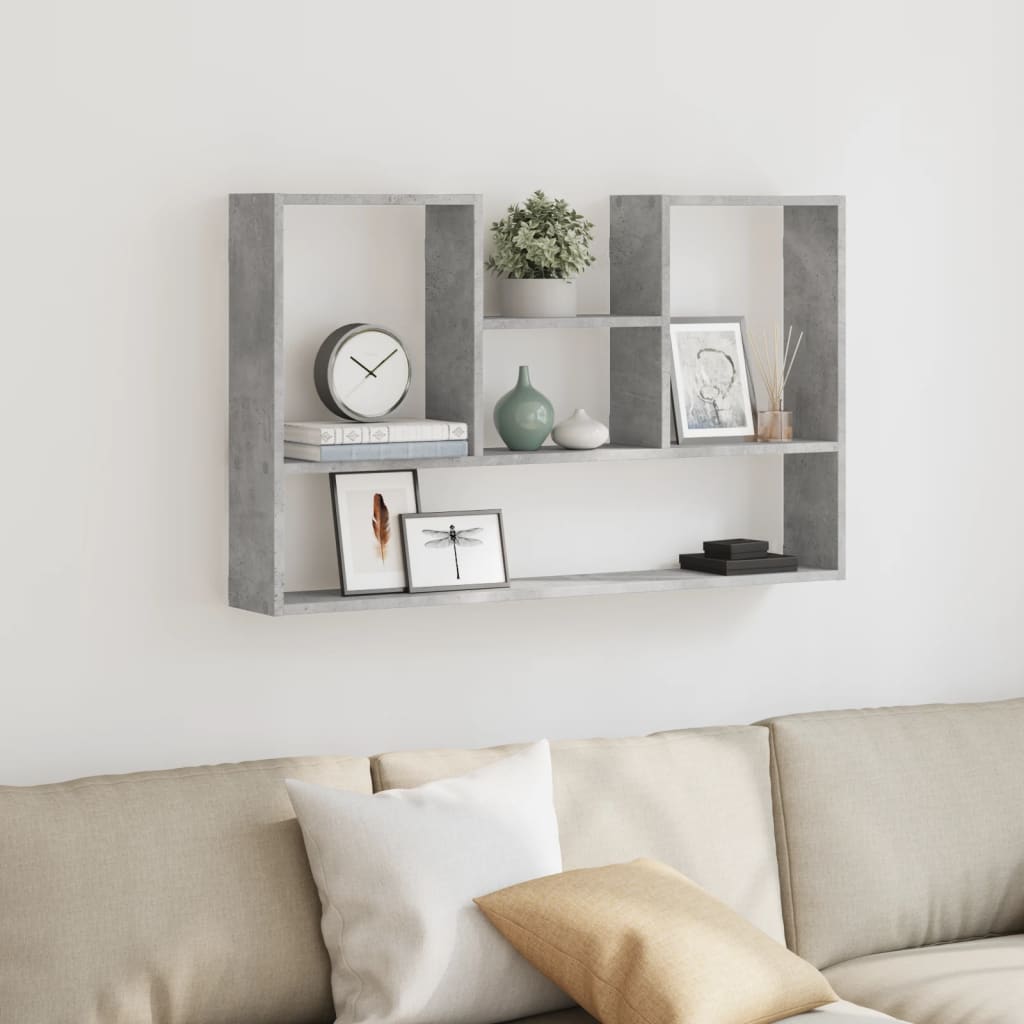 Étagère murale gris béton 99x15x60 cm bois d'ingénierie