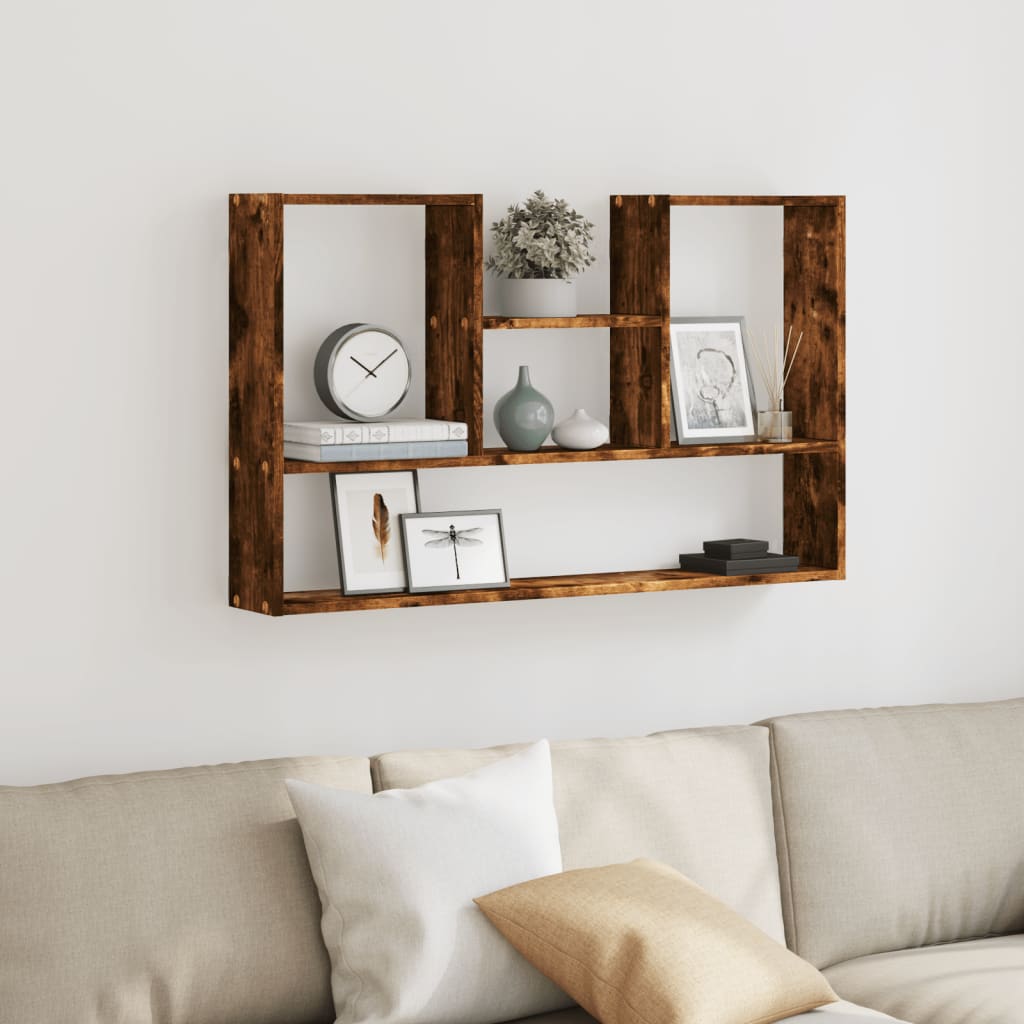 Étagère murale chêne fumé 99x15x60 cm bois d'ingénierie