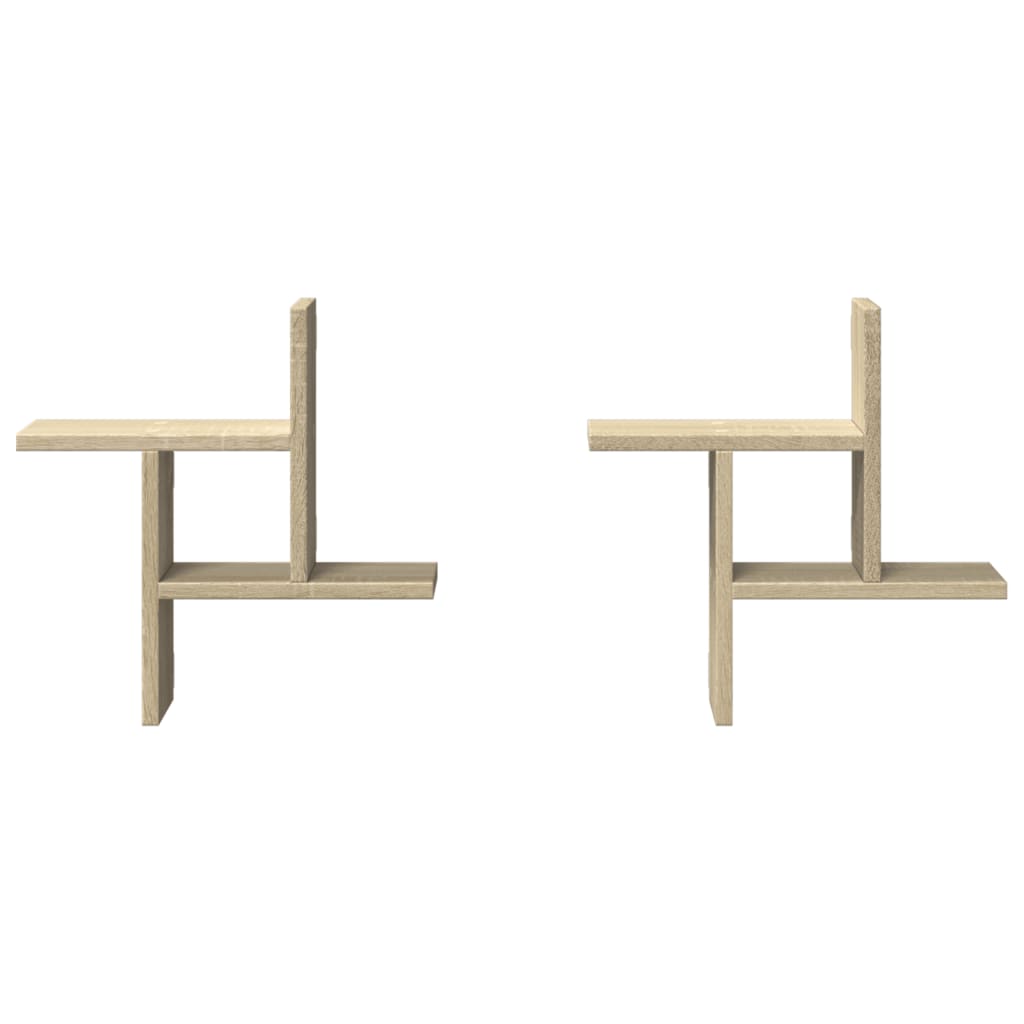 Étagères murales 2pcs chêne sonoma 38x12x38cm bois d'ingénierie