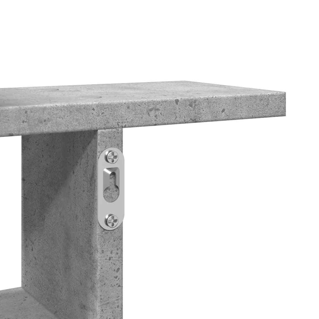 Étagères murales 2 pcs gris béton 38x12x38 cm bois d'ingénierie