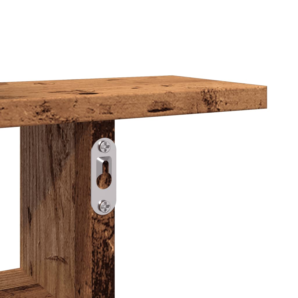 Étagères murales 2 pcs vieux bois 38x12x38 cm bois d'ingénierie