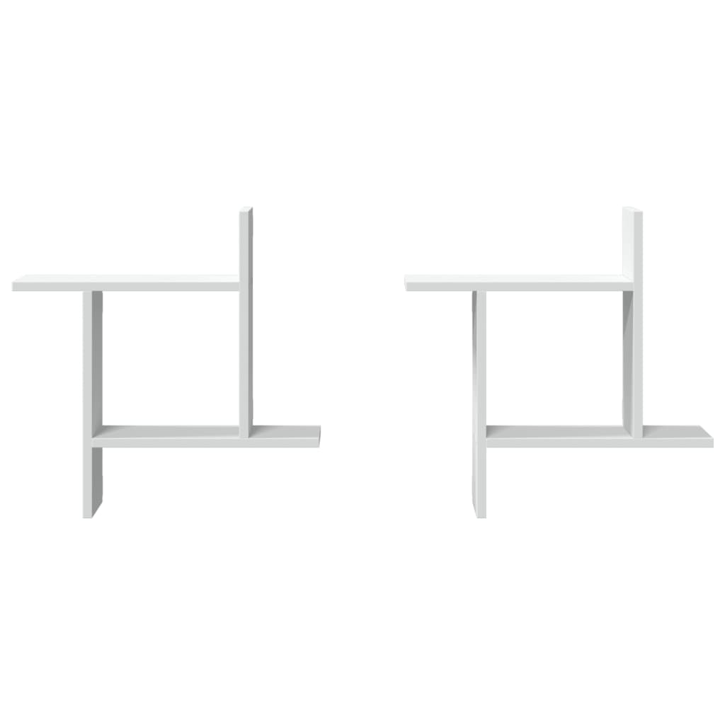 Étagères murales 2 pcs blanc 50x12x50 cm bois d'ingénierie