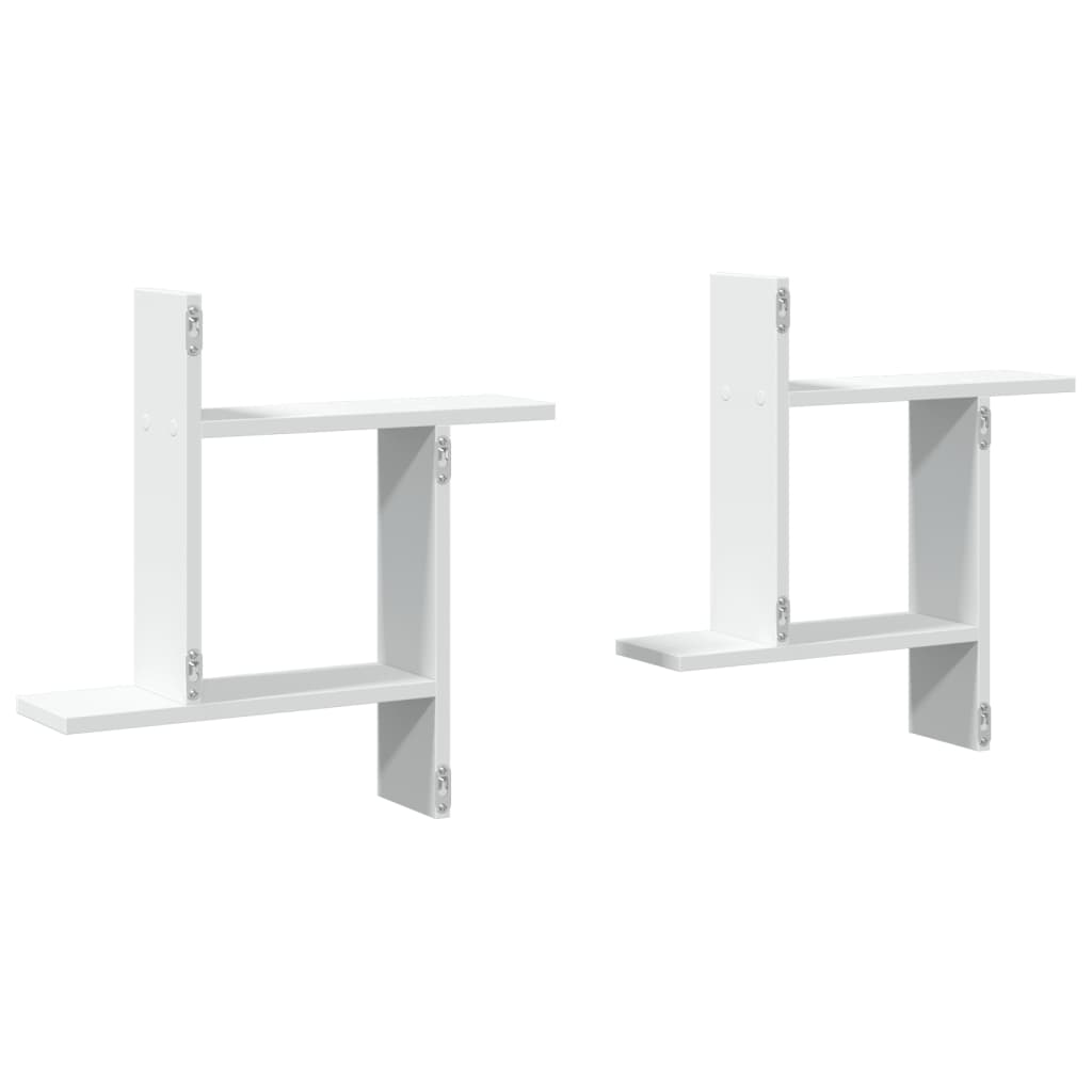 Étagères murales 2 pcs blanc 50x12x50 cm bois d'ingénierie