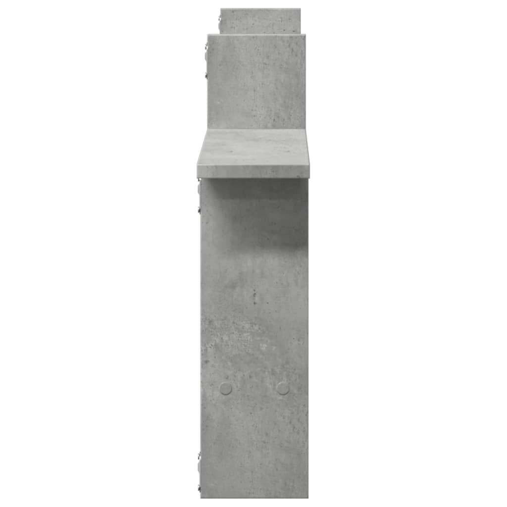 Étagères murales 2 pcs gris béton 50x12x50 cm bois d'ingénierie