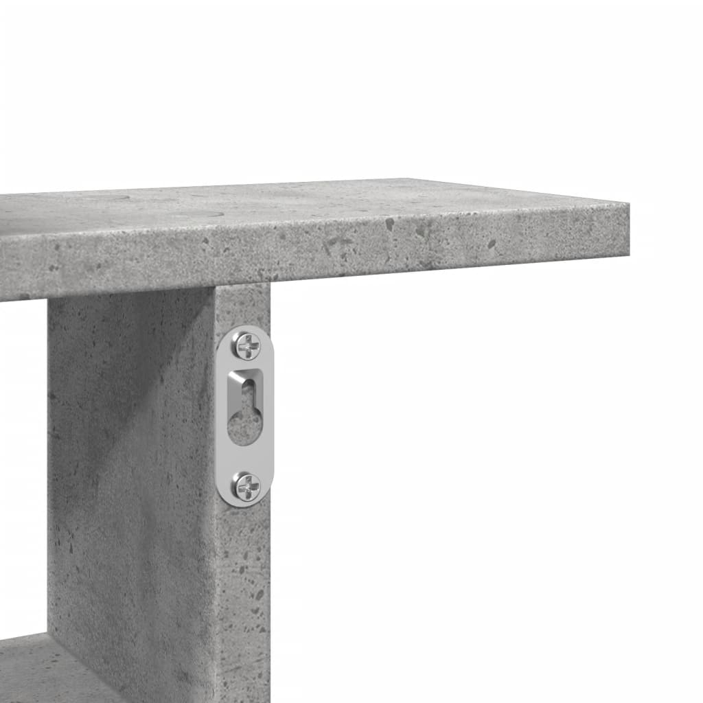 Étagères murales 2 pcs gris béton 50x12x50 cm bois d'ingénierie