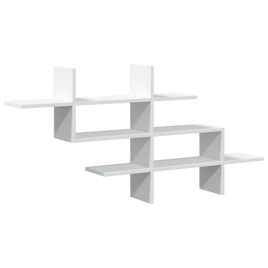 Étagère murale blanc 124,5x18x60,5 cm bois d'ingénierie