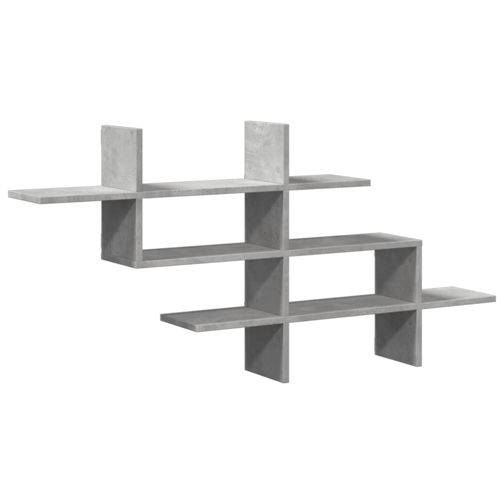 Étagère murale gris béton 124,5x18x60,5 cm bois d'ingénierie