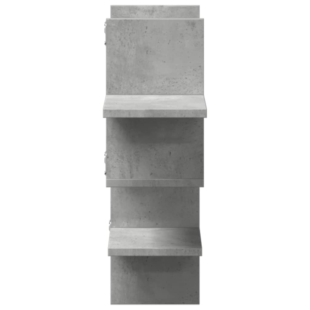 Étagère murale gris béton 124,5x18x60,5 cm bois d'ingénierie