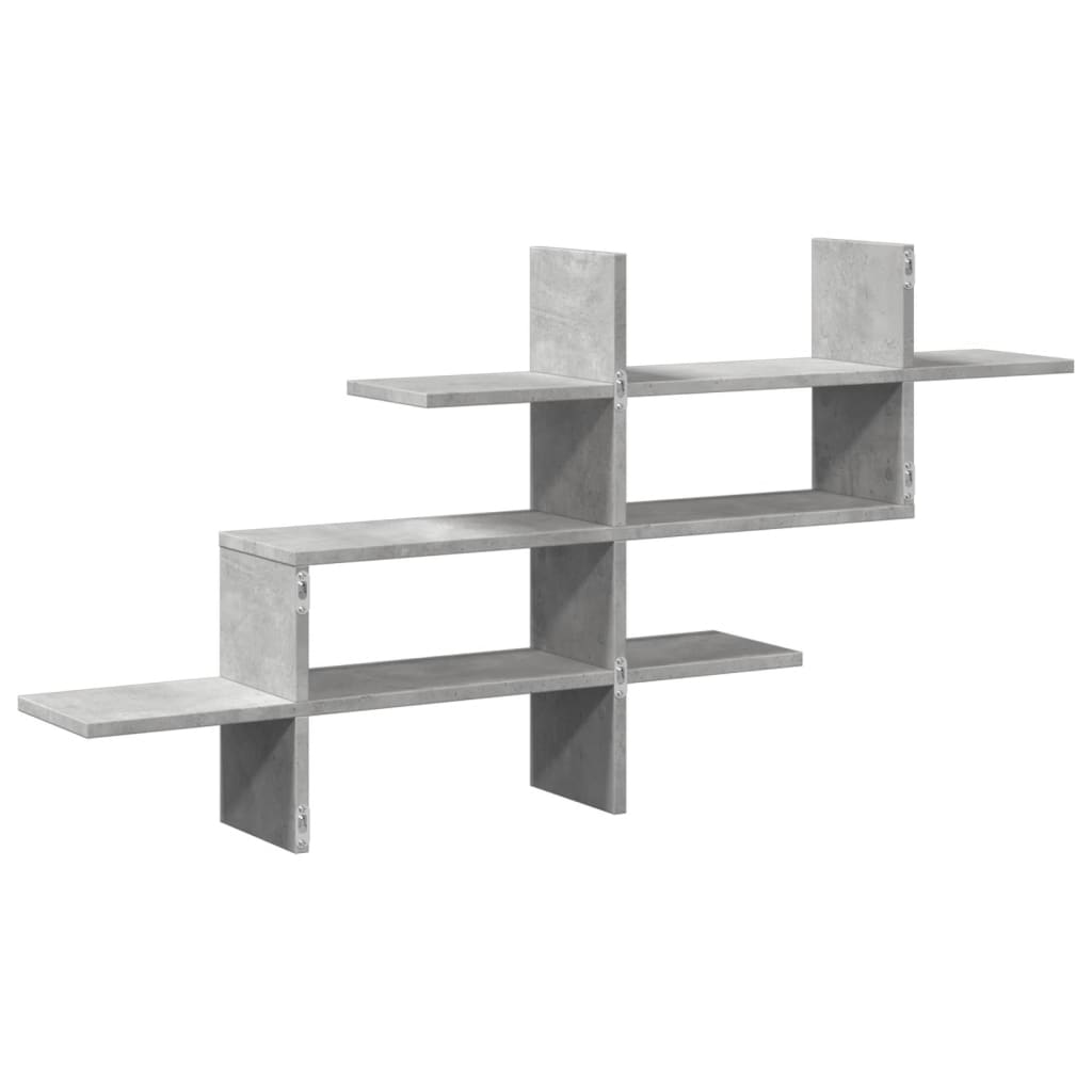 Étagère murale gris béton 124,5x18x60,5 cm bois d'ingénierie