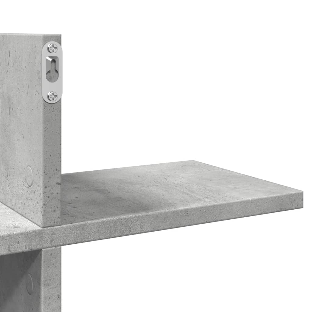 Étagère murale gris béton 124,5x18x60,5 cm bois d'ingénierie