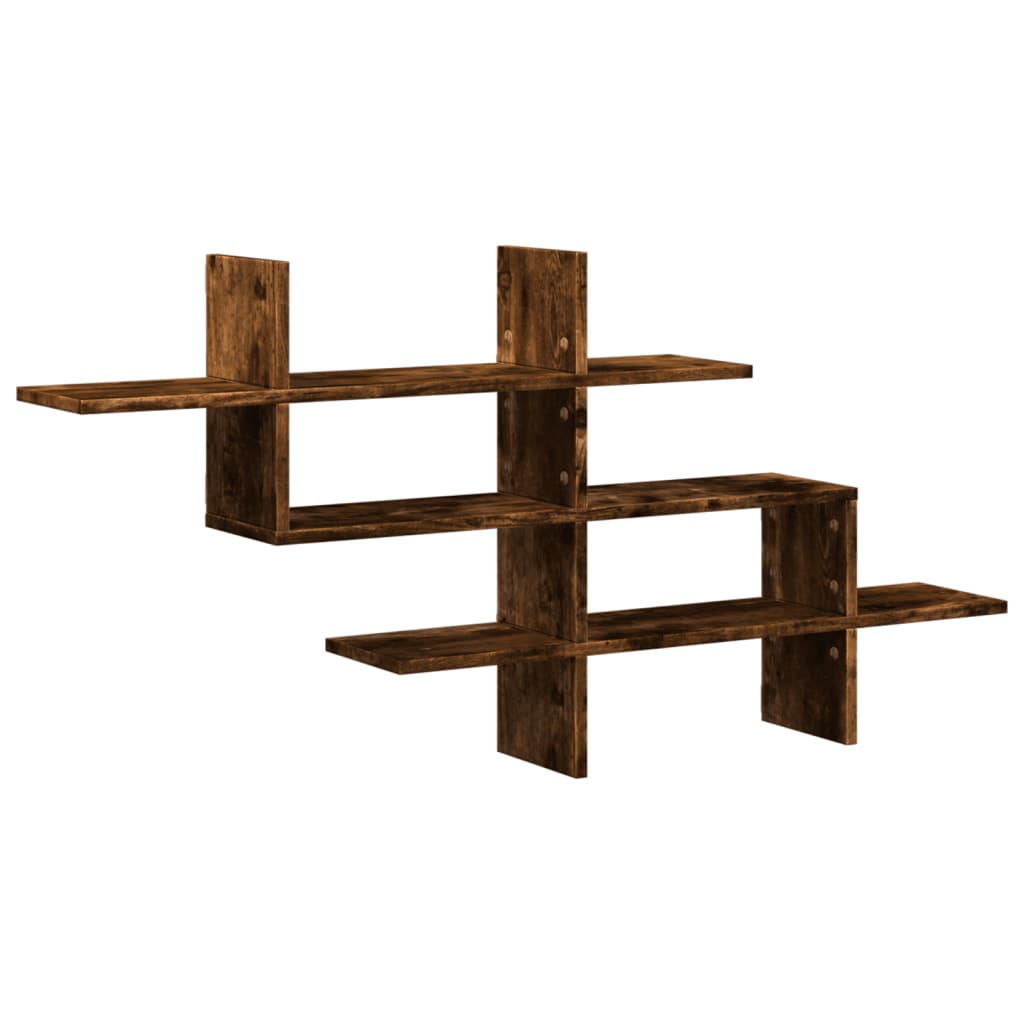 Étagère murale chêne fumé 124,5x18x60,5 cm bois d'ingénierie