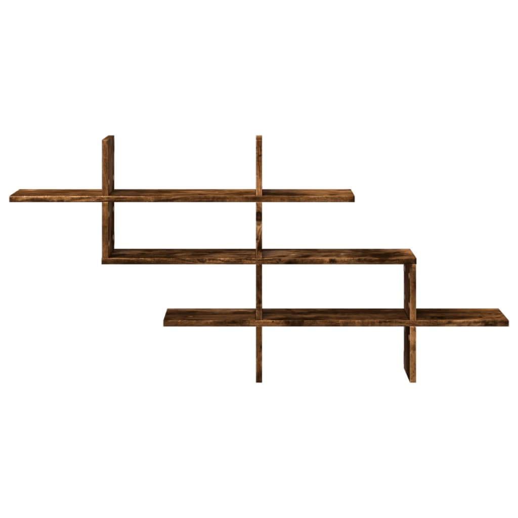 Étagère murale chêne fumé 124,5x18x60,5 cm bois d'ingénierie