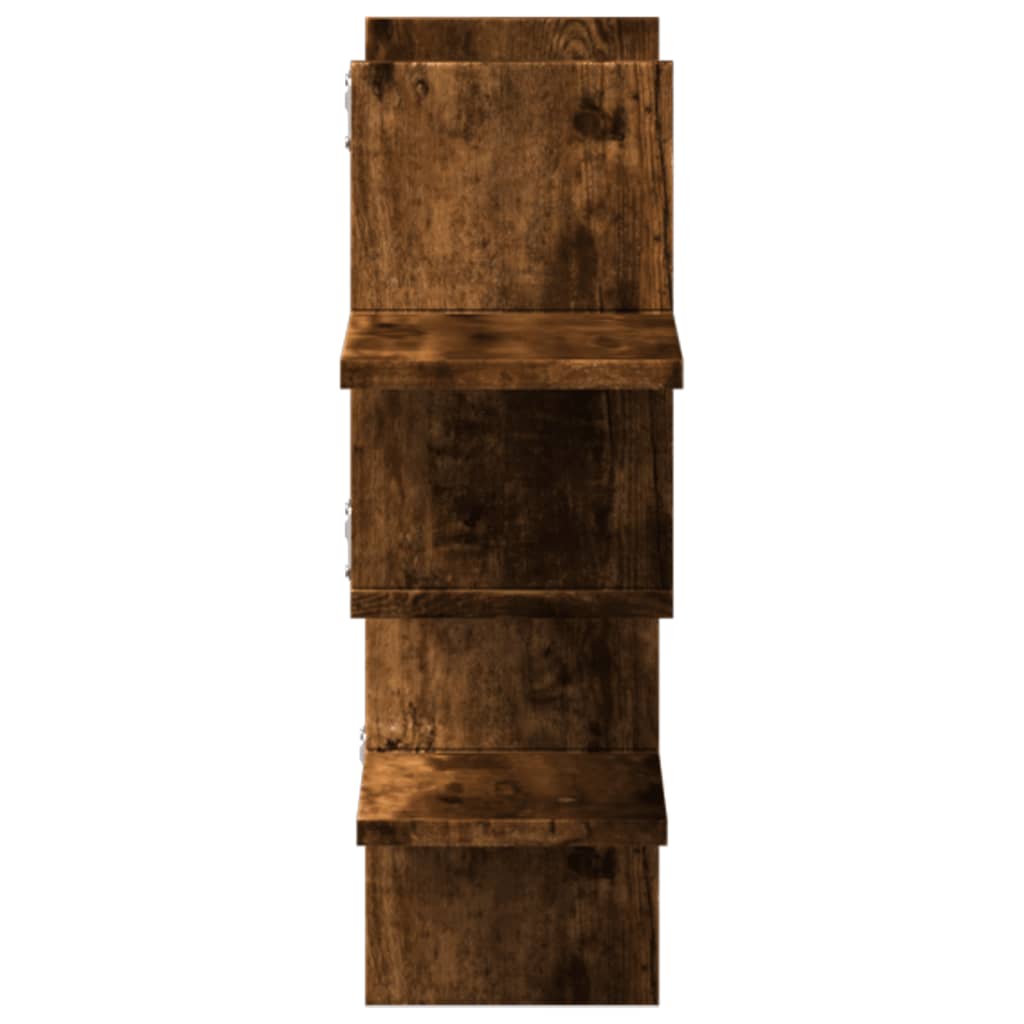 Étagère murale chêne fumé 124,5x18x60,5 cm bois d'ingénierie
