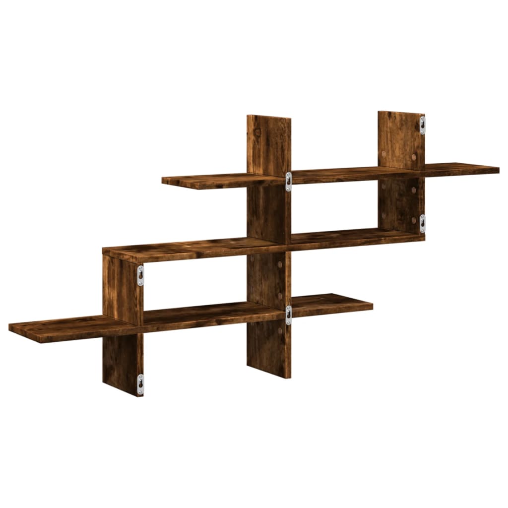 Étagère murale chêne fumé 124,5x18x60,5 cm bois d'ingénierie