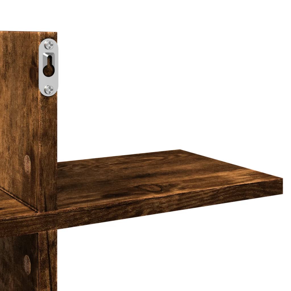 Étagère murale chêne fumé 124,5x18x60,5 cm bois d'ingénierie