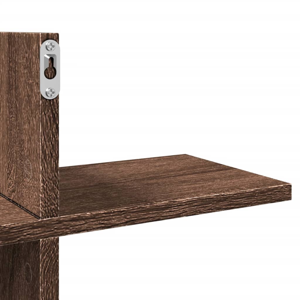 Étagère murale chêne marron 124,5x18x60,5 cm bois d'ingénierie