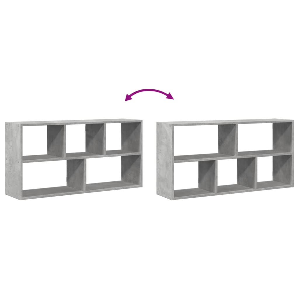 Étagère murale gris béton 100x25x50 cm bois d'ingénierie