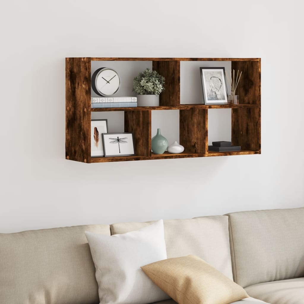 Étagère murale chêne fumé 100x25x50 cm bois d'ingénierie
